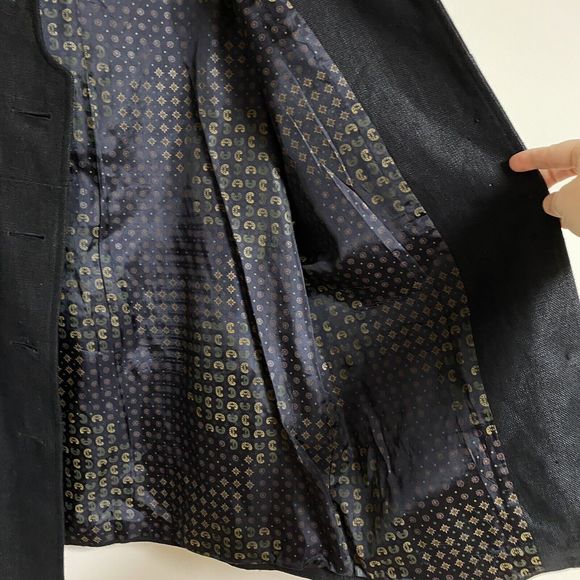 H Moser Linen Blazer Jacket Size 36‎ Mode Aus Salzburg Austrian Antler Edelweiss - Picture 8 of 12